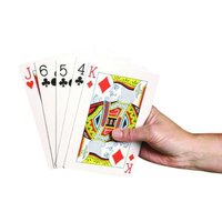 Large Face Playing Cards measure 150 x 100mm.