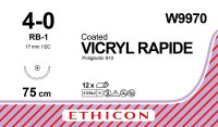 Johnson & Johnson Ethicon Vicryl Rapide Undyed Suture 75cm M1.5 - Pack of 12