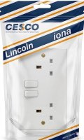 Lincoln 13 Amp 2 Gang Switched Socket Pre Packed