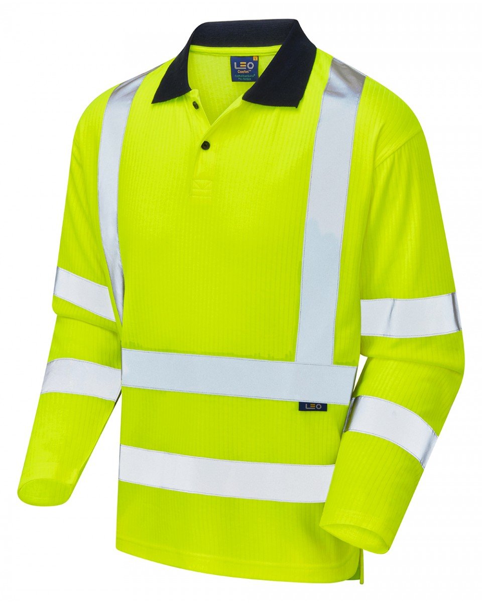 SWIMBRIDGE ISO 20471 CL 3 POLY/COTTON SLEEVED POLO SHIRT