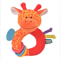 Orange giraffe teether toy for babies