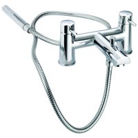 Tucker French Surrey Two Taphole Bath Shower Mixer with Shower Kit Chrome