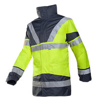Sioen Skollfield Hi-vis rain jacket with detachable bodywarmer, Yellow/Navy