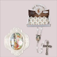 Acrylic Red Rosary/Guardian Angel  (61733)