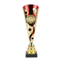 34cm Red & Gold Plastic Cup on Marble (V202)