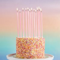 Pink Tall Skinny Wax Candles - Pack of 12