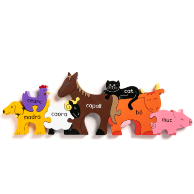 Farm Animals in Irish Jigsaw Puzzle (As Gaeilge)