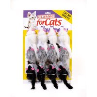 Classic 3.5" Furry Mouse Cat Toy x 12