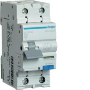 Hager 10A B Curve 30mA Type A RCBO AD910J