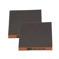 3M&trade; Two-Sided Sanding Sponge, 124 mm x 98 mm, Fine 320-400, Oran