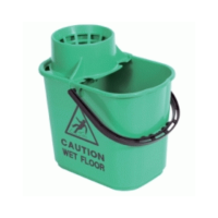 Plastic Mop Bucket & Wringer Green 15L