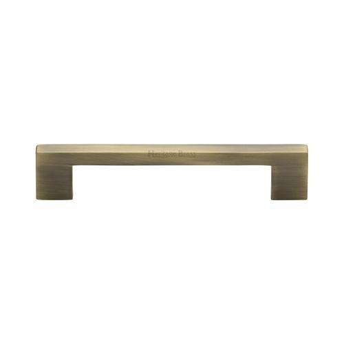 C0337-128-AT - Heritage Brass Cabinet Pull Metro Design 128mm CTC Antique Brass Finish