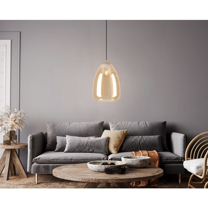 Eglo Alobrase Amber Pendant Light