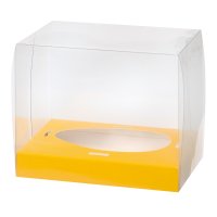 Large cello egg boxes with yellow plinth 13.5 x 16 x 20cm - 10pcs
