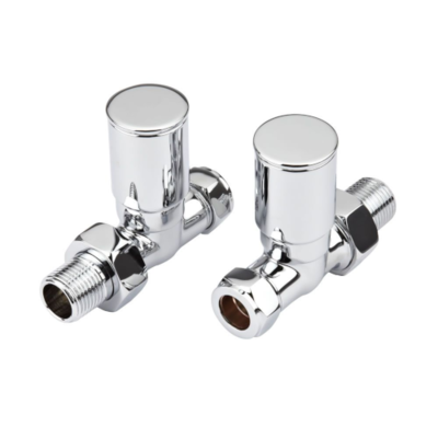 Straight Chrome Radiator Valves - Pair