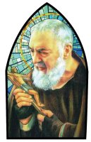 Metal Plaque with Light/Saint Pio  (49010)