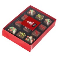 Linden Lady 12 chocolate fudge pieces in red gift box - 8 x 180g