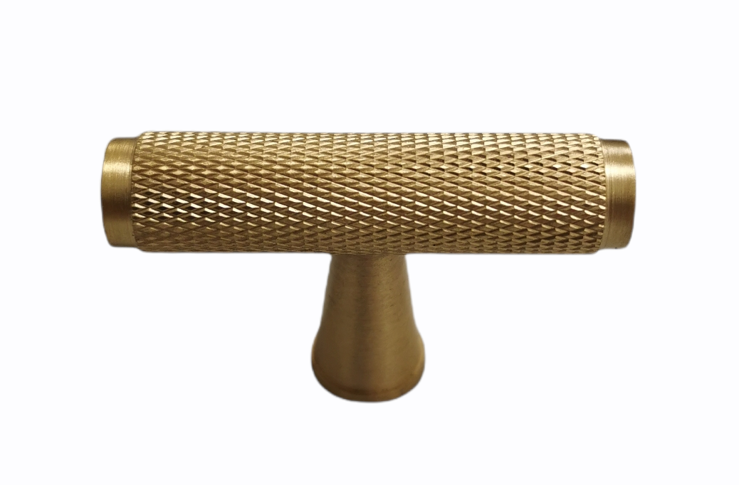 SATIN-BRASS-KNURLED-T-KNOB-50mm