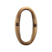 C1560-0-AT - Heritage Brass Numeral 0 Face Fix 76mm (3") Antique Brass Finish