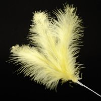3 Feathers Spray Yellow (H)28cm - Pack of 36