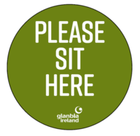 Circular "Please Sit Here" Vinyl 150x150mm