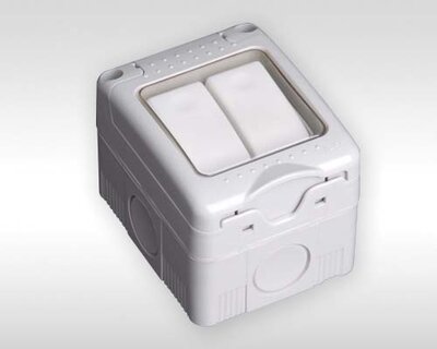 EVOLEC 2 GANG 2W EXTERIOR SWITCH   ( BOX 10 ) | L-2G2-WP