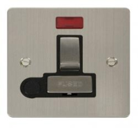 13A SW/SPUR NEON FLAT SCREWED STAINLESS STEEL