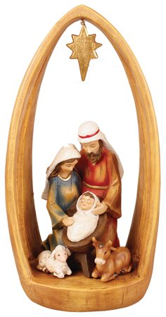 Resin Nativity Arch-Star/12 inch/ 5 Figures   (89614)
