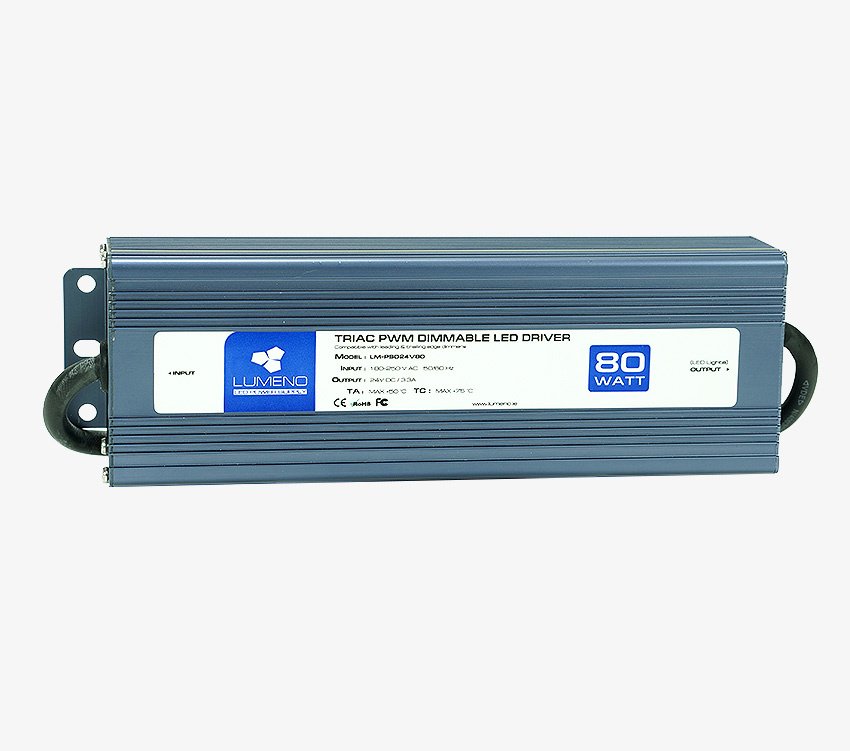 Lumeno 24V 80W IP20 LED triac Dimmable Driver