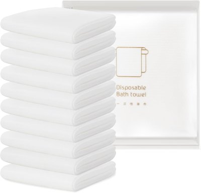 DISPOSABLE BATH TOWEL WHITE 70X140CM 10PK