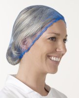 HairTite Std. Metal Free Balled Hairnet - Blue One Size
