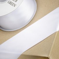Double Sided Satin Ribbon White - 50mm x 25m