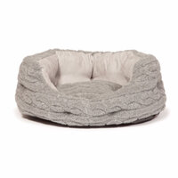 Danish Design Oval Slumber Bed - Bobble Fleece Grey 24" x 1