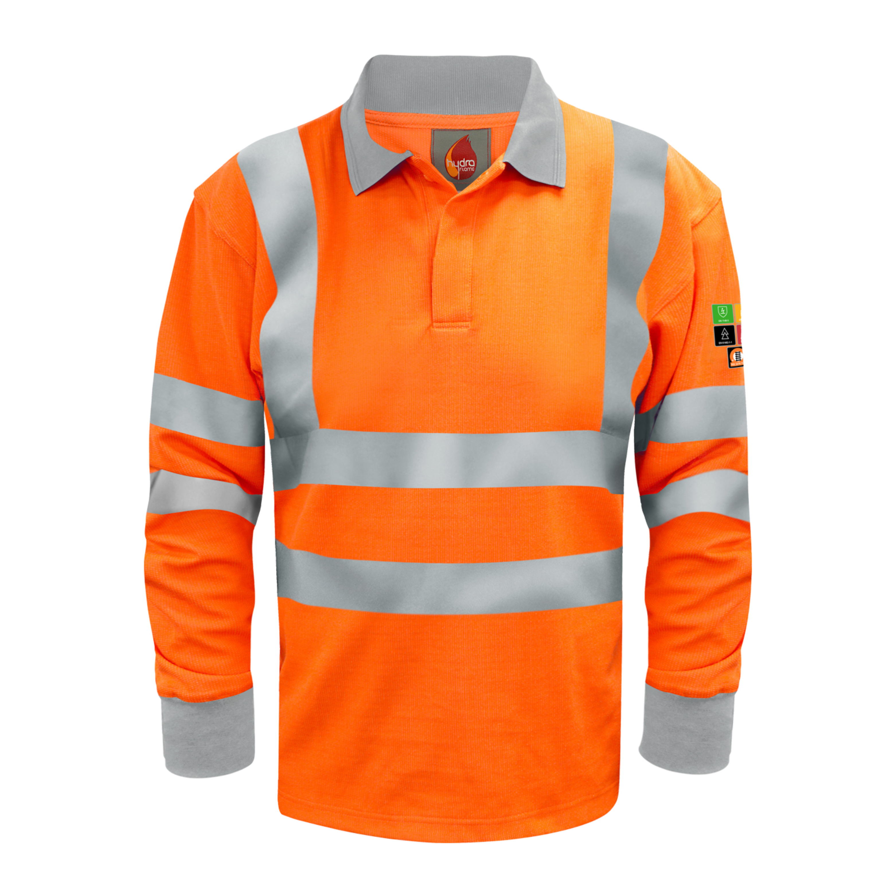 Quantum Inherent FR ARC-Rated Long Sleeve Polo Shirt, Orange