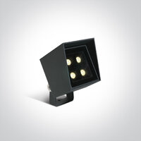 One Light 6W LED Anthracite Warm White Square IP65 Spotlight