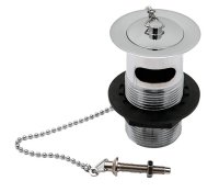 Tucker French 1 1/4" Slotted Brass Plug Chain and Stay Basin Waste Chrome