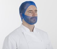 HairTite HiCare Metal Detectable Beard Snood Blue - Pack 50