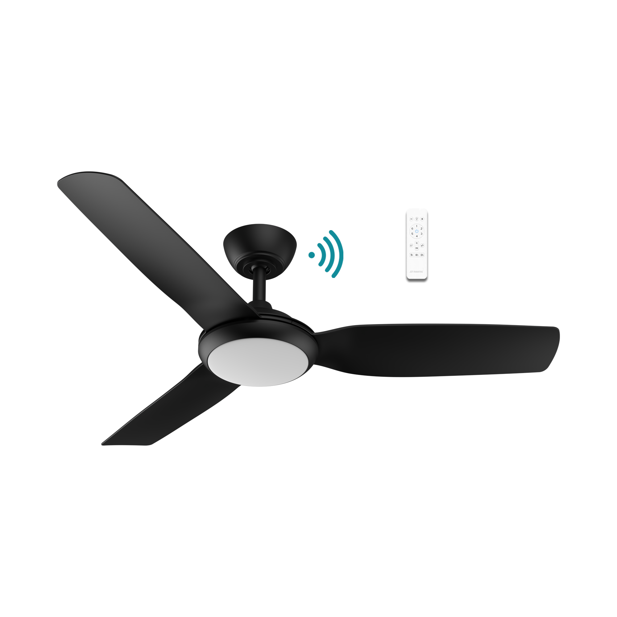 Martec Viper 48" DC Smart with LED Light Black Ceiling Fan