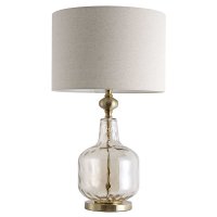 Moselle Bubbled Clear Glass Table Lamp and Shade 81cmH