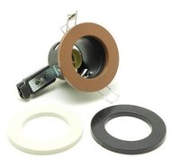 GU10PVC DOWNLIGHT C/W TRIMS BROWN/BLACK/WHITE 57MM CUT-OUT, 65MM DEPTH, DIAMETER 81MM