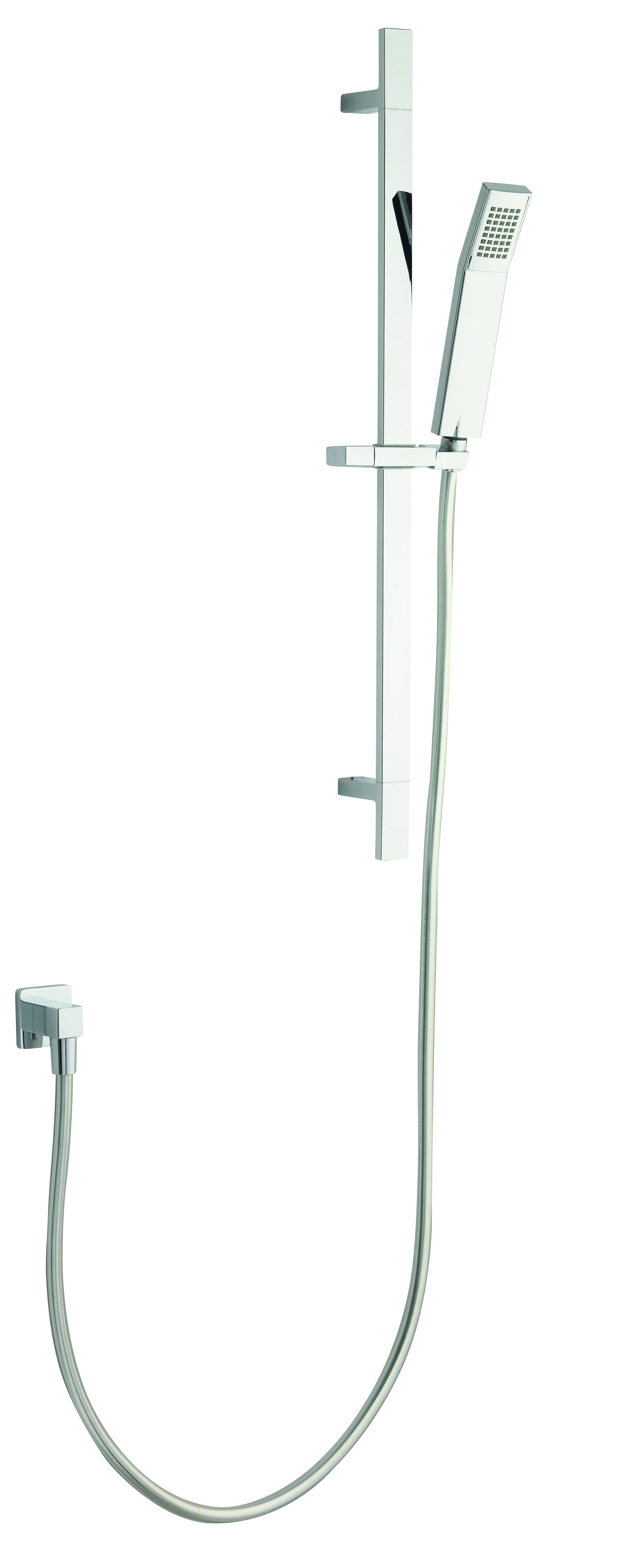 Tucker French Hampstead Slide Rail Kit with Square Handset and Smooth 1.5m Hose