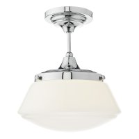 CADEN 1LT SEMI FLUSH POLISHED CHROME WITH OPAL GLASS IP44