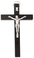 Wood Crucifix/Metal Corpus/4 Inch   (10301)