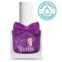 Purple kids-safe nail polish that washes off with soap and water.