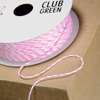 Stripy String Pink/White - 1mm x 20m