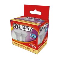 S15291 EVEREADY LED GU10 50W W/WHITE BULB PK2 X 6