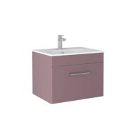 Tucker French Bucks 600mm Wall Mounted Single Drawer Basin Unit Matt Plum