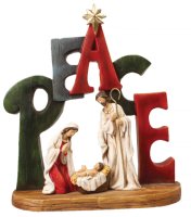 Resin Nativity/Holy Family-Peace/9 1/4 inch   (89644)