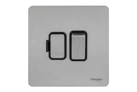 Schneider Ultimate Screwless Switched Fuse Spur Switch Stainless Steel Black|LV0701.0941