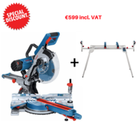Bosch GCM 350 110v 1450w 10'' 250mm Double Bevel Sliding Compound Mitre Saw with Stand 3700-5000rpm Cutting Capacity 320x89mm 24.2kg